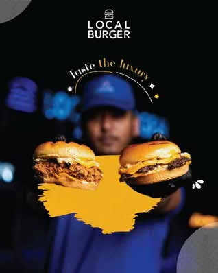 Local Burger social advertisement reading Taste the luxury